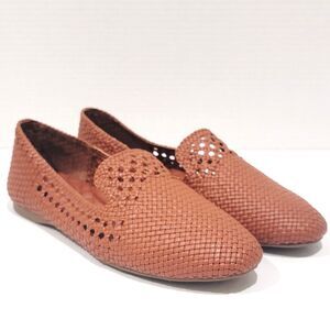 Birdies The Starling Cognac Woven Flats Womens Size 9.5 Slip On Brown Loafers